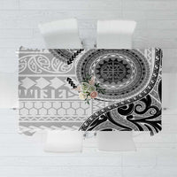 New Zealand White Maori Koru Simple Style Tablecloth LT05 White - Polynesian Pride
