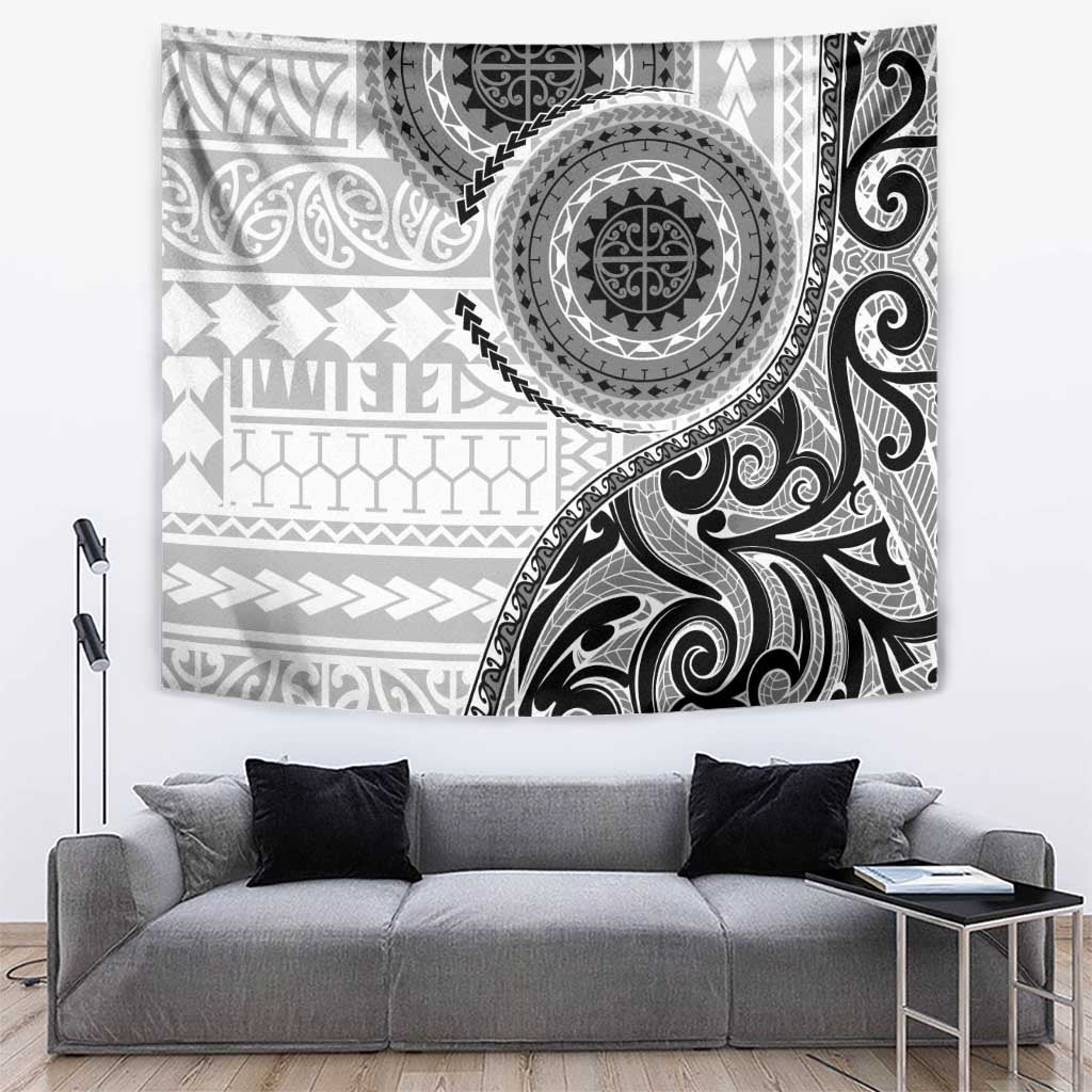 New Zealand White Maori Koru Simple Style Tapestry LT05 White - Polynesian Pride