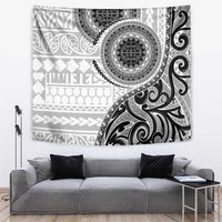 New Zealand White Maori Koru Simple Style Tapestry LT05 White - Polynesian Pride