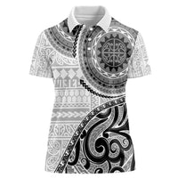 New Zealand White Maori Koru Simple Style Women Polo Shirt LT05 Female White - Polynesian Pride