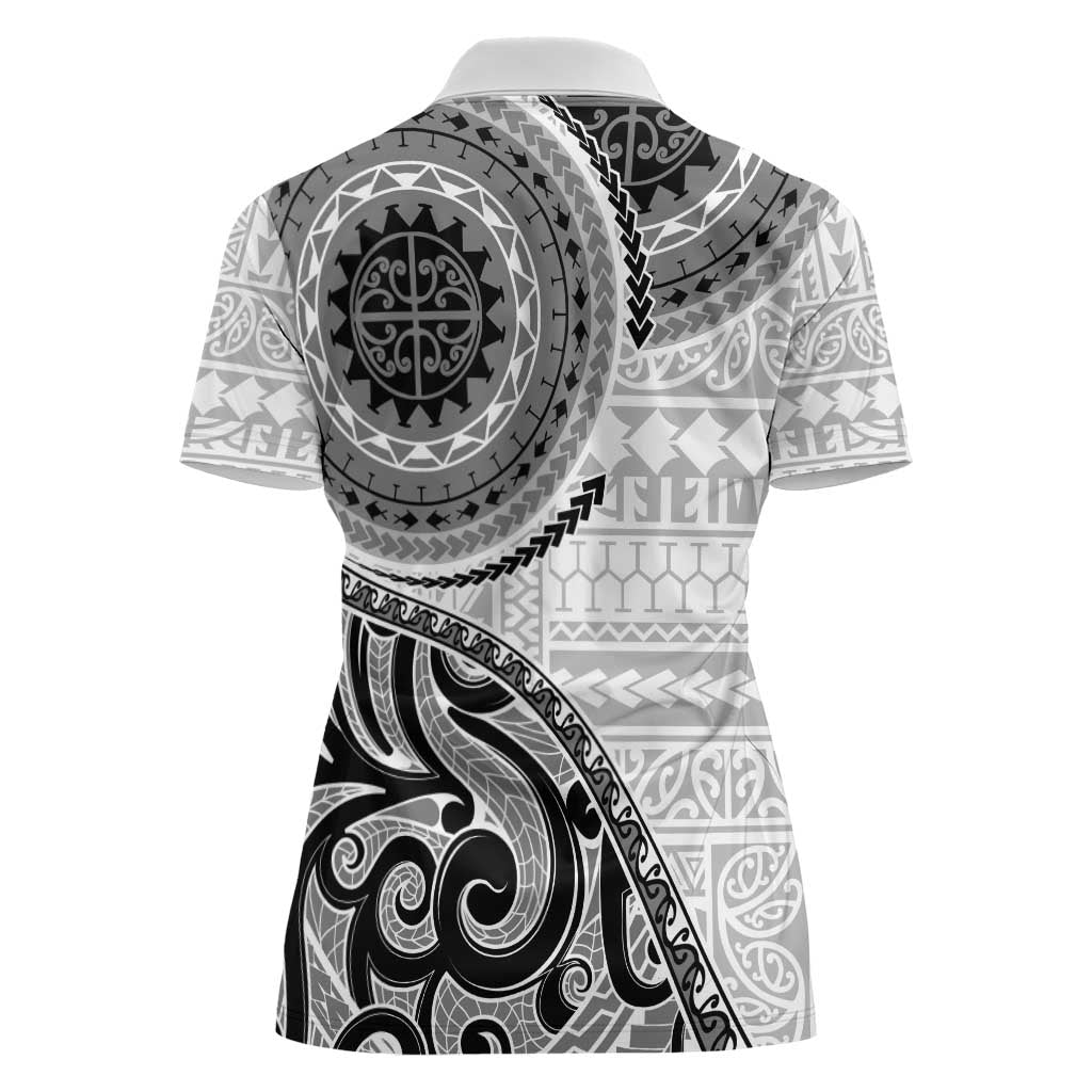 New Zealand White Maori Koru Simple Style Women Polo Shirt LT05 - Polynesian Pride