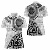 New Zealand White Maori Koru Simple Style Women Polo Shirt LT05 - Polynesian Pride