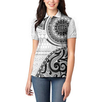 New Zealand White Maori Koru Simple Style Women Polo Shirt LT05 - Polynesian Pride