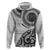 New Zealand White Maori Koru Simple Style Zip Hoodie