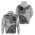 New Zealand White Maori Koru Simple Style Zip Hoodie