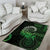 New Zealand Maori Koru Fern Area Rug Spiral Polynesian Style Green