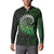 New Zealand Maori Koru Fern Button Sweatshirt Spiral Polynesian Style Green