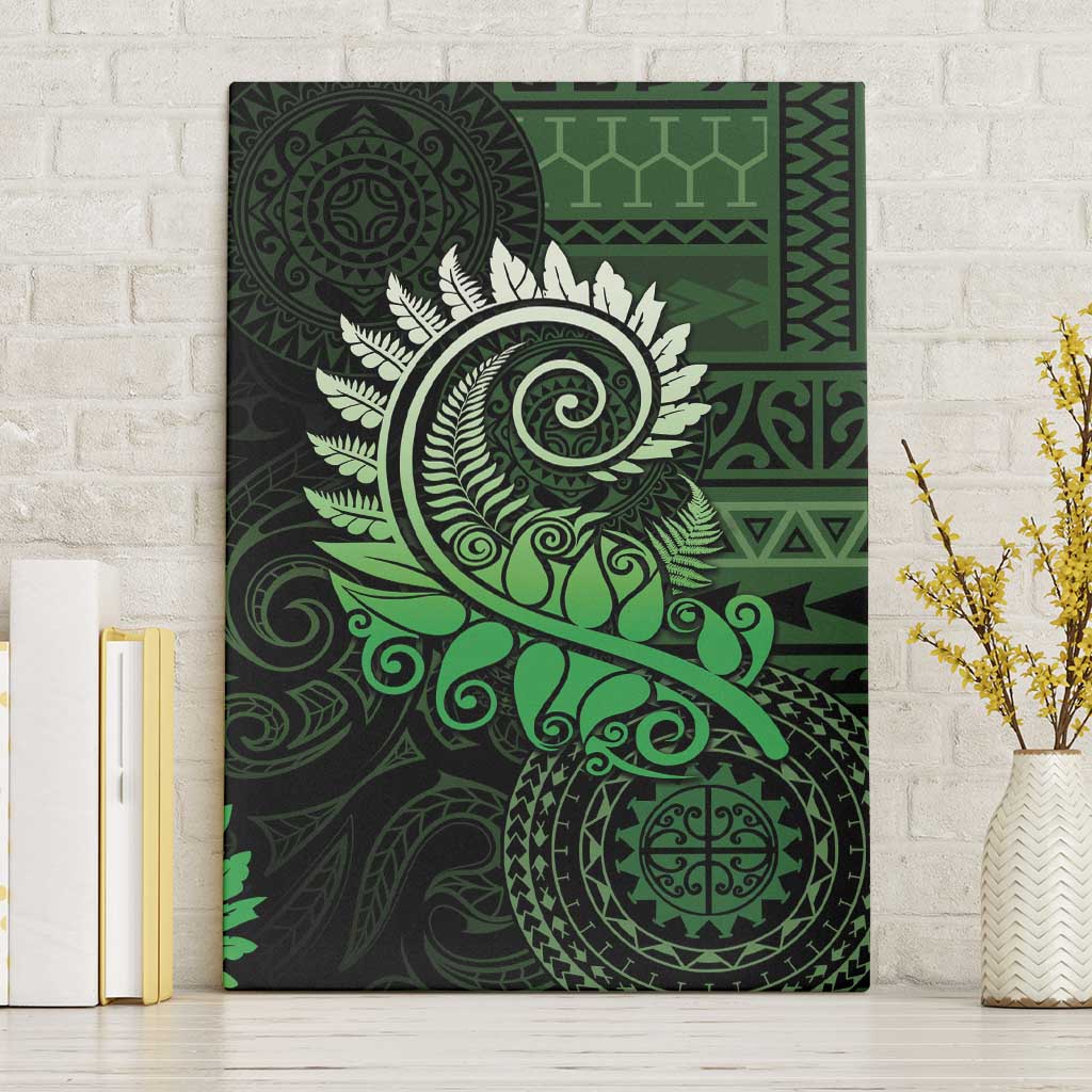 New Zealand Maori Koru Fern Canvas Wall Art Spiral Polynesian Style Green LT05 Without Frame Green - Polynesian Pride