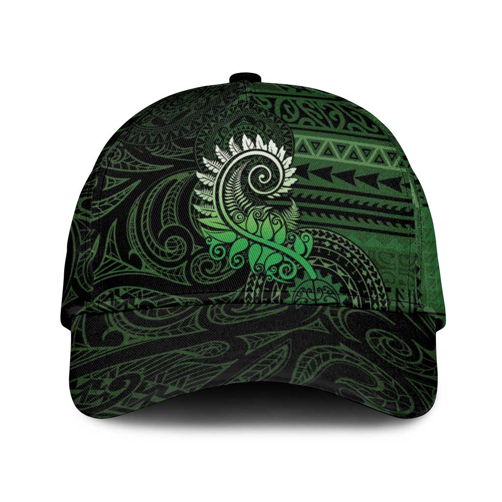 New Zealand Maori Koru Fern Classic Cap Spiral Polynesian Style Green LT05 Universal Fit Green - Polynesian Pride