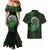 New Zealand Maori Koru Fern Couples Matching Mermaid Dress and Hawaiian Shirt Spiral Polynesian Style Green