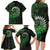 New Zealand Maori Koru Fern Family Matching Long Sleeve Bodycon Dress and Hawaiian Shirt Spiral Polynesian Style Green