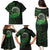 New Zealand Maori Koru Fern Family Matching Puletasi and Hawaiian Shirt Spiral Polynesian Style Green