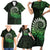 New Zealand Maori Koru Fern Family Matching Short Sleeve Bodycon Dress and Hawaiian Shirt Spiral Polynesian Style Green