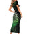 New Zealand Maori Koru Fern Family Matching Short Sleeve Bodycon Dress and Hawaiian Shirt Spiral Polynesian Style Green