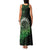 New Zealand Maori Koru Fern Family Matching Tank Maxi Dress and Hawaiian Shirt Spiral Polynesian Style Green