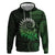 New Zealand Maori Koru Fern Hoodie Spiral Polynesian Style Green