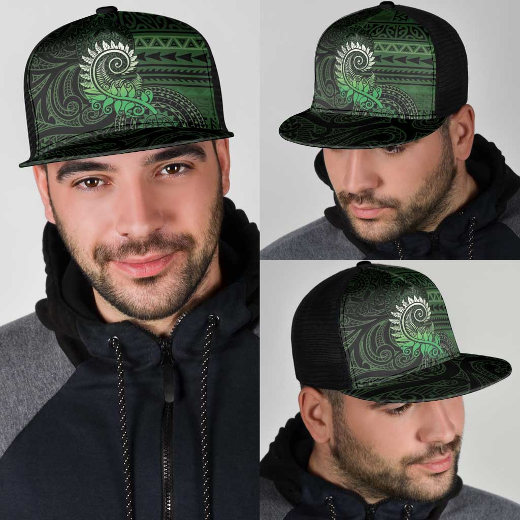 New Zealand Maori Koru Fern Mesh Trucker Cap Spiral Polynesian Style Green LT05 - Polynesian Pride