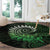 New Zealand Maori Koru Fern Round Carpet Spiral Polynesian Style Green