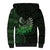 New Zealand Maori Koru Fern Sherpa Hoodie Spiral Polynesian Style Green