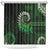 New Zealand Maori Koru Fern Shower Curtain Spiral Polynesian Style Green