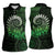 New Zealand Maori Koru Fern Women Sleeveless Polo Shirt Spiral Polynesian Style Green