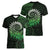 New Zealand Maori Koru Fern Women V-Neck T-Shirt Spiral Polynesian Style Green