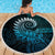 New Zealand Maori Koru Fern Beach Blanket Spiral Polynesian Style Aqua Gradient