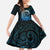 New Zealand Maori Koru Fern Family Matching Mermaid Dress and Hawaiian Shirt Spiral Polynesian Style Aqua Gradient