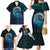 New Zealand Maori Koru Fern Family Matching Mermaid Dress and Hawaiian Shirt Spiral Polynesian Style Aqua Gradient