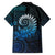 New Zealand Maori Koru Fern Family Matching Summer Maxi Dress and Hawaiian Shirt Spiral Polynesian Style Aqua Gradient