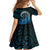 New Zealand Maori Koru Fern Family Matching Tank Maxi Dress and Hawaiian Shirt Spiral Polynesian Style Aqua Gradient