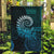 New Zealand Maori Koru Fern Garden Flag Spiral Polynesian Style Aqua Gradient