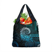 New Zealand Maori Koru Fern Grocery Bag Spiral Polynesian Style Aqua Gradient LT05 1-pack One Size Aqua - Polynesian Pride