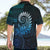 New Zealand Maori Koru Fern Hawaiian Shirt Spiral Polynesian Style Aqua Gradient