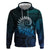 New Zealand Maori Koru Fern Hoodie Spiral Polynesian Style Aqua Gradient