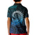 New Zealand Maori Koru Fern Kid Polo Shirt Spiral Polynesian Style Aqua Gradient