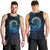 New Zealand Maori Koru Fern Men Tank Top Spiral Polynesian Style Aqua Gradient