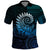 New Zealand Maori Koru Fern Polo Shirt Spiral Polynesian Style Aqua Gradient