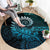 New Zealand Maori Koru Fern Round Carpet Spiral Polynesian Style Aqua Gradient