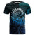 New Zealand Maori Koru Fern T Shirt Spiral Polynesian Style Aqua Gradient