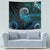 New Zealand Maori Koru Fern Tapestry Spiral Polynesian Style Aqua Gradient