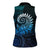 New Zealand Maori Koru Fern Women Sleeveless Polo Shirt Spiral Polynesian Style Aqua Gradient