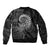 New Zealand Maori Koru Fern Bomber Jacket Spiral Polynesian Style Gray