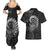 New Zealand Maori Koru Fern Couples Matching Summer Maxi Dress and Hawaiian Shirt Spiral Polynesian Style Gray