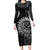 New Zealand Maori Koru Fern Family Matching Long Sleeve Bodycon Dress and Hawaiian Shirt Spiral Polynesian Style Gray