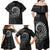 New Zealand Maori Koru Fern Family Matching Off Shoulder Maxi Dress and Hawaiian Shirt Spiral Polynesian Style Gray