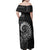 New Zealand Maori Koru Fern Family Matching Off Shoulder Maxi Dress and Hawaiian Shirt Spiral Polynesian Style Gray