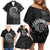 New Zealand Maori Koru Fern Family Matching Off Shoulder Short Dress and Hawaiian Shirt Spiral Polynesian Style Gray