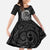 New Zealand Maori Koru Fern Family Matching Short Sleeve Bodycon Dress and Hawaiian Shirt Spiral Polynesian Style Gray