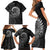 New Zealand Maori Koru Fern Family Matching Short Sleeve Bodycon Dress and Hawaiian Shirt Spiral Polynesian Style Gray